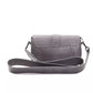 Gray Leather Women Crossbody Bag