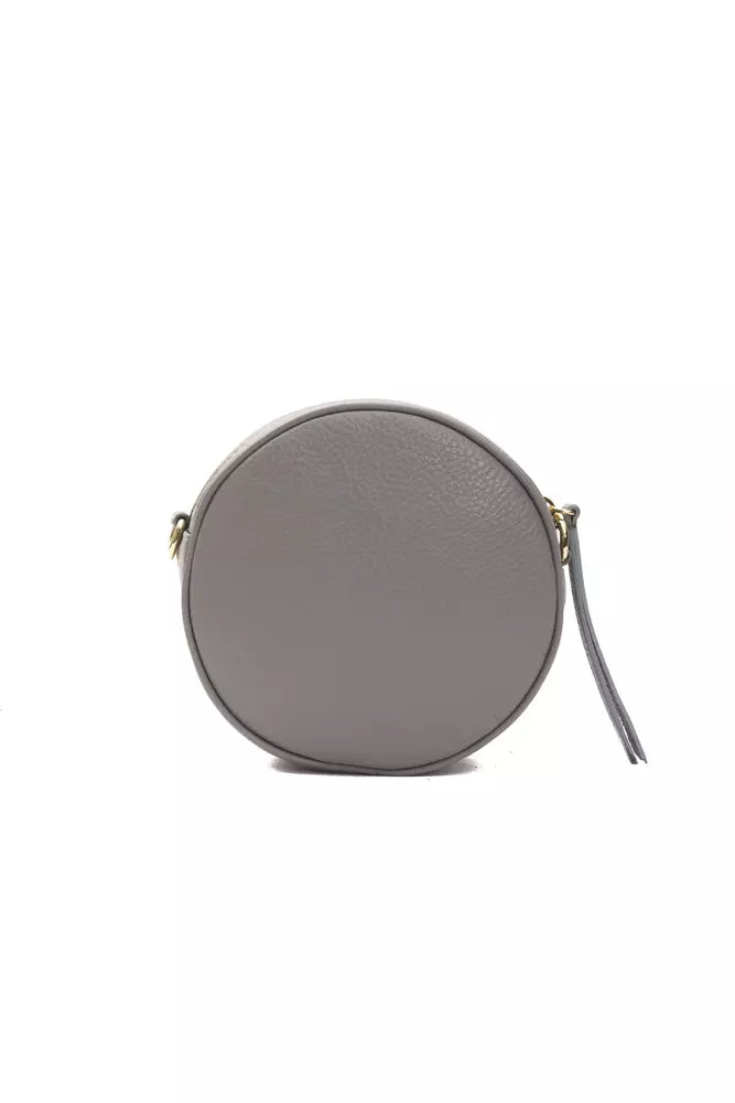 Gray Leather Women Crossbody