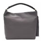 Gray Leather Women Shoulder Bag