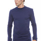 Blue Cotton Men Sweater