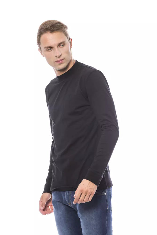 Black Cotton Men Sweater