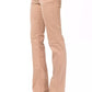 Beige Cotton Women Pant