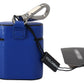 Blue Leather Silver Metal Logo Airpods Case