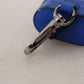 Blue Leather Silver Metal Logo Airpods Case