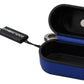 Blue Leather Silver Metal Logo Airpods Case
