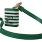 Green Leather Strap Gold Metal Logo Airpods Case