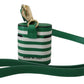 Green Leather Strap Gold Metal Logo Airpods Case