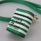 Green Leather Strap Gold Metal Logo Airpods Case