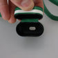Green Leather Strap Gold Metal Logo Airpods Case