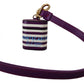 Purple Leather Strap Gold Metal Logo Airpods Case