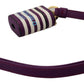 Purple Leather Strap Gold Metal Logo Airpods Case
