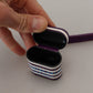 Purple Leather Strap Gold Metal Logo Airpods Case