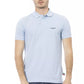 Light Blue Cotton Men Polo