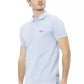 Light Blue Cotton Men Polo