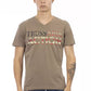 Brown Cotton Men T-Shirt