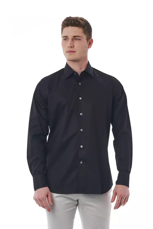 Black Cotton Men's Shirt