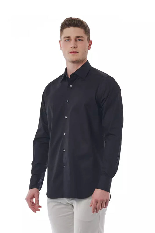 Black Cotton Men's Shirt