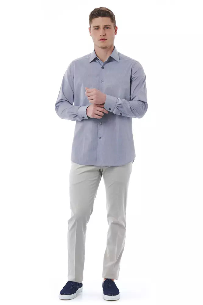 Gray Cotton Men's Shirt