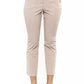 Beige Cotton Women Trouser