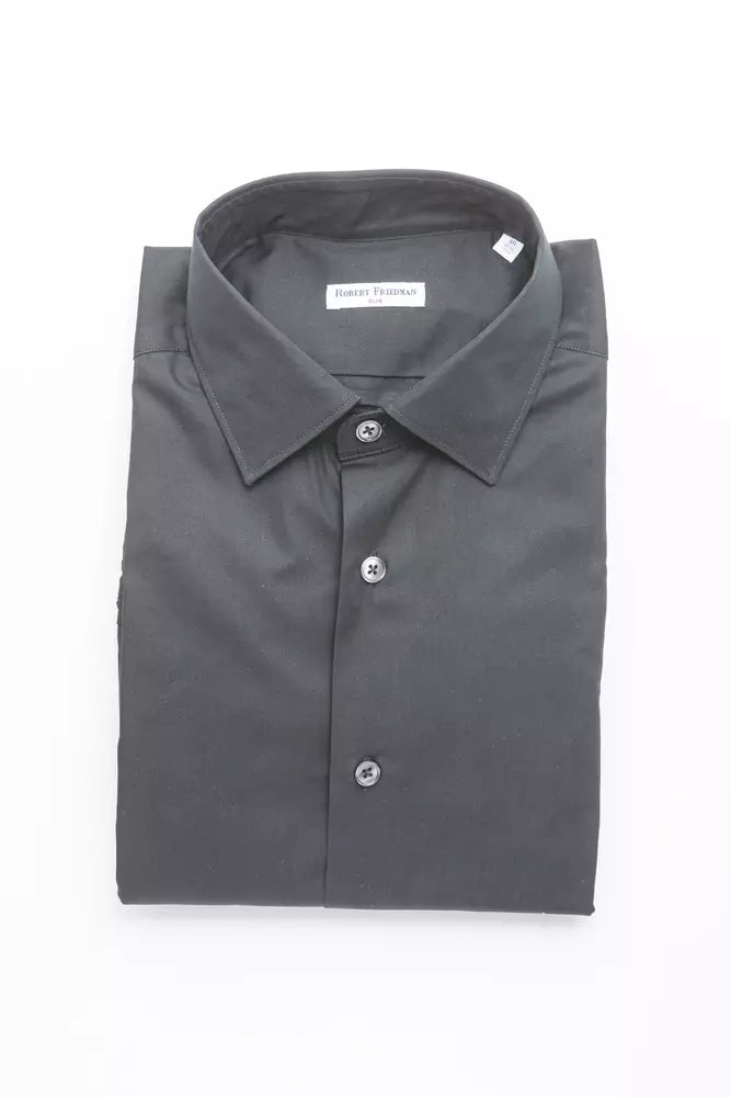 Black Cotton Men Shirt