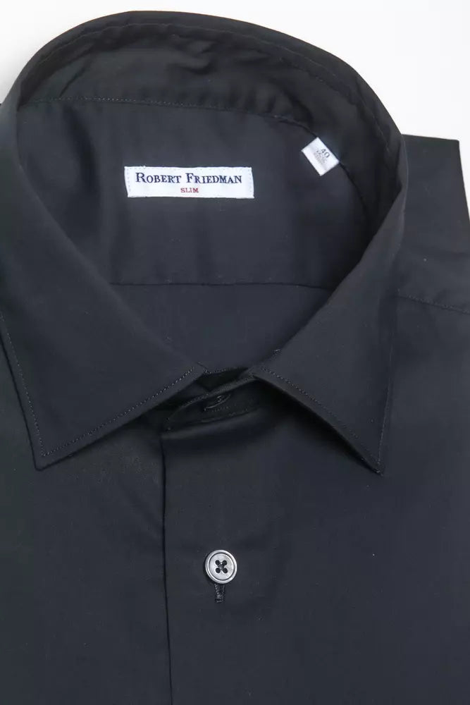 Black Cotton Men's Shirt