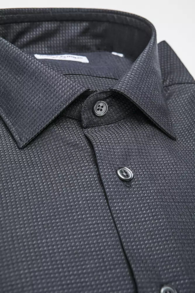 Black Cotton Men Shirt