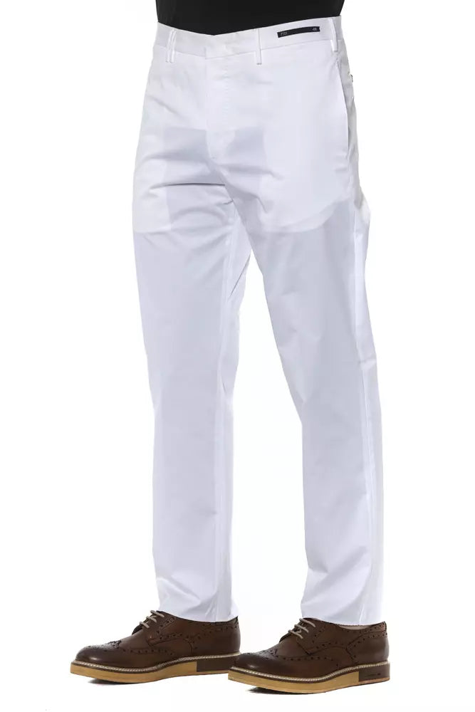 White Cotton Men's Trouser