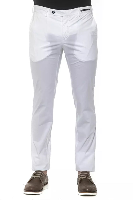 White Cotton Men's Trouser