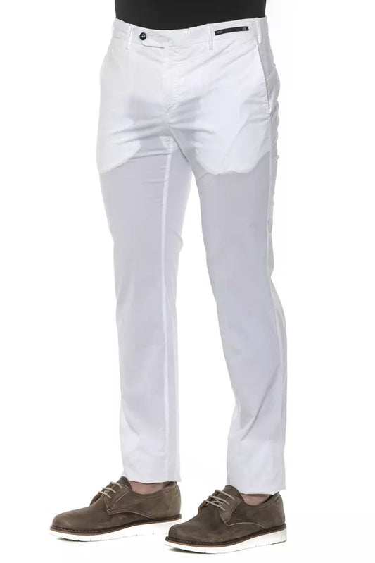 White Cotton Men's Trouser