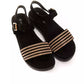 Gold Textile Women Sandal