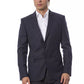 Blue Wool Men Blazer