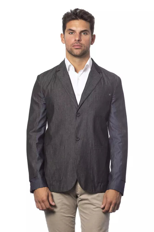 Gray Cotton Men's Blazer