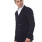 Blue Viscose Men Blazer