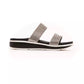 Silver Textile Women Sandal