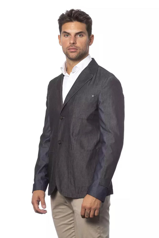 Gray Cotton Men's Blazer