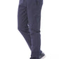 Blue Polyester Men Pant