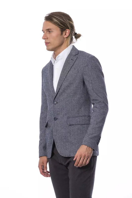 Blue Wool Men Blazer