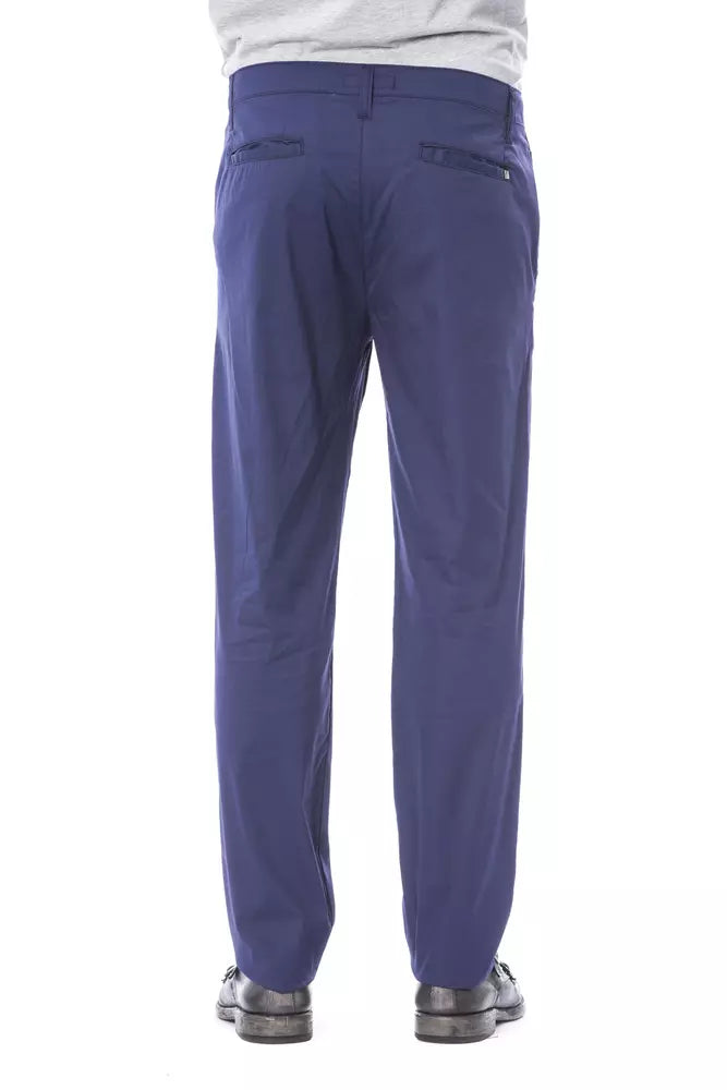 Blue Cotton Men Pant