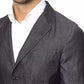 Gray Cotton Men Blazer