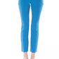 Light Blue Polyester Women Pants