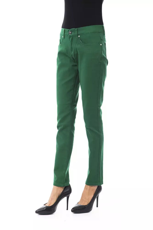 Green Cotton Women Pant