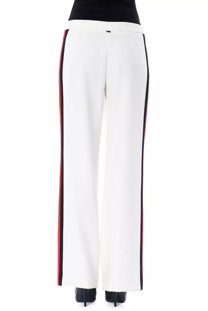 White Polyester Women Pant