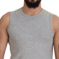 Chic Gray Sleeveless Crewneck Tee