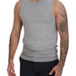 Chic Gray Sleeveless Crewneck Tee