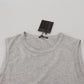 Chic Gray Sleeveless Crewneck Tee