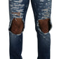 Chic Tattered Denim Pants for the Modern Man