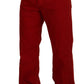 Chic Red Cotton Denim Pants