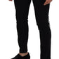 Elegant Black Slim Fit Denim Pants