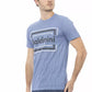 Light Blue Cotton Men T-Shirt