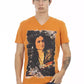 Orange Cotton Men T-Shirt